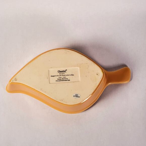 Chantal Ramekin Leaf 12-Ounce Bakeware Baking Dish Orange Enamel 93-LO15 Setof 3 - Picture 7 of 10